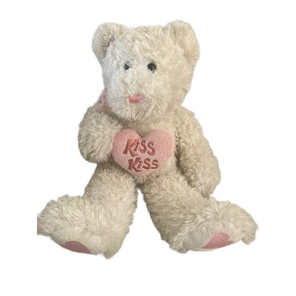 Pink Plush Teddy Bear Stuffed Animal Pastel Kids Anniversary Valentines Day Love - Picture 1 of 10